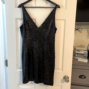 Work only once! Lulus black sequin dress.